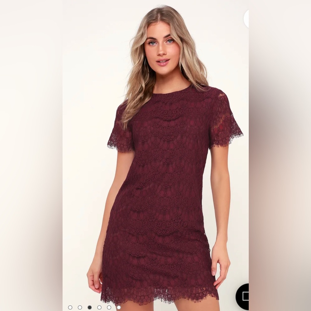 Lulus maroon lace dress